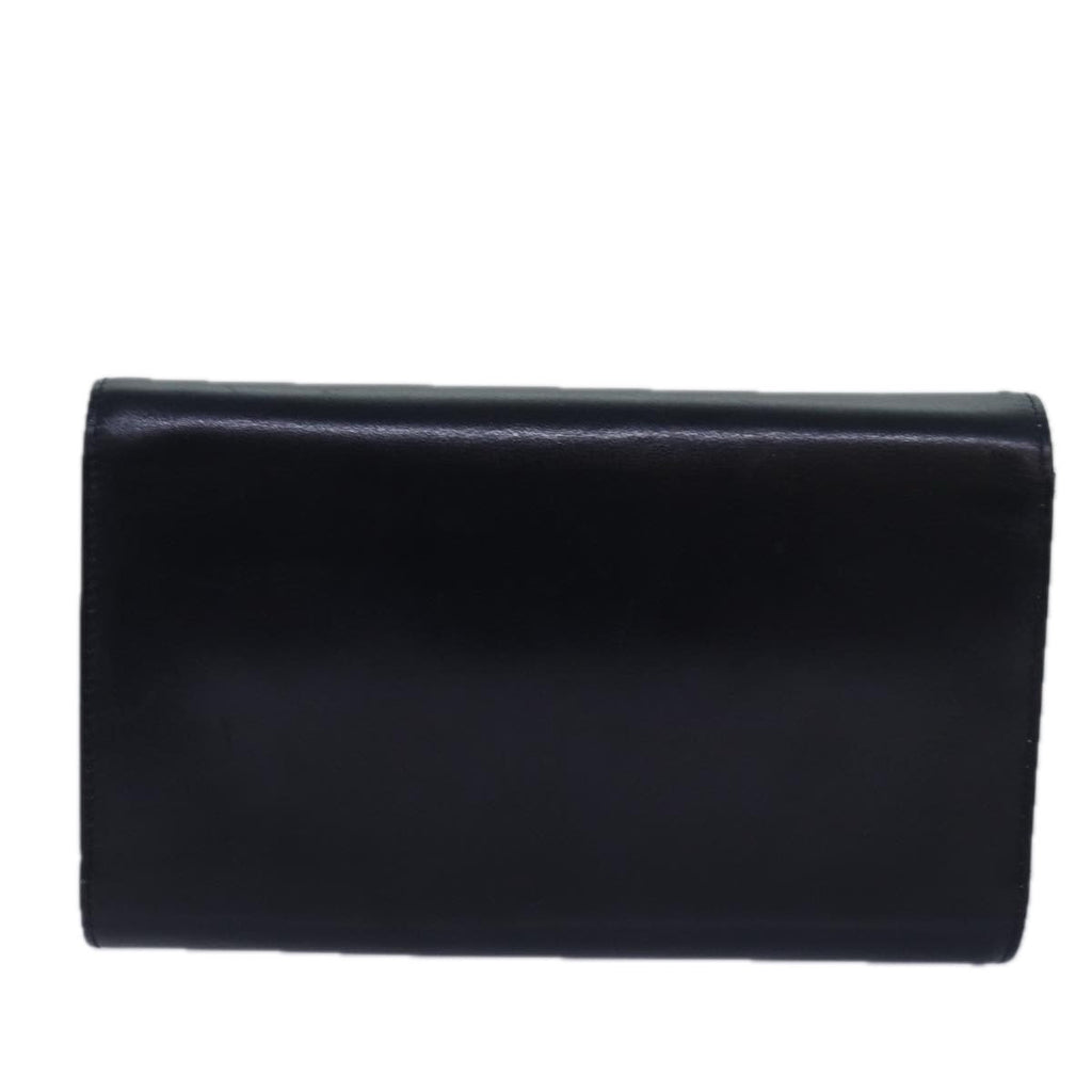 GUCCI Chain Hand Bag Leather Navy yk13717