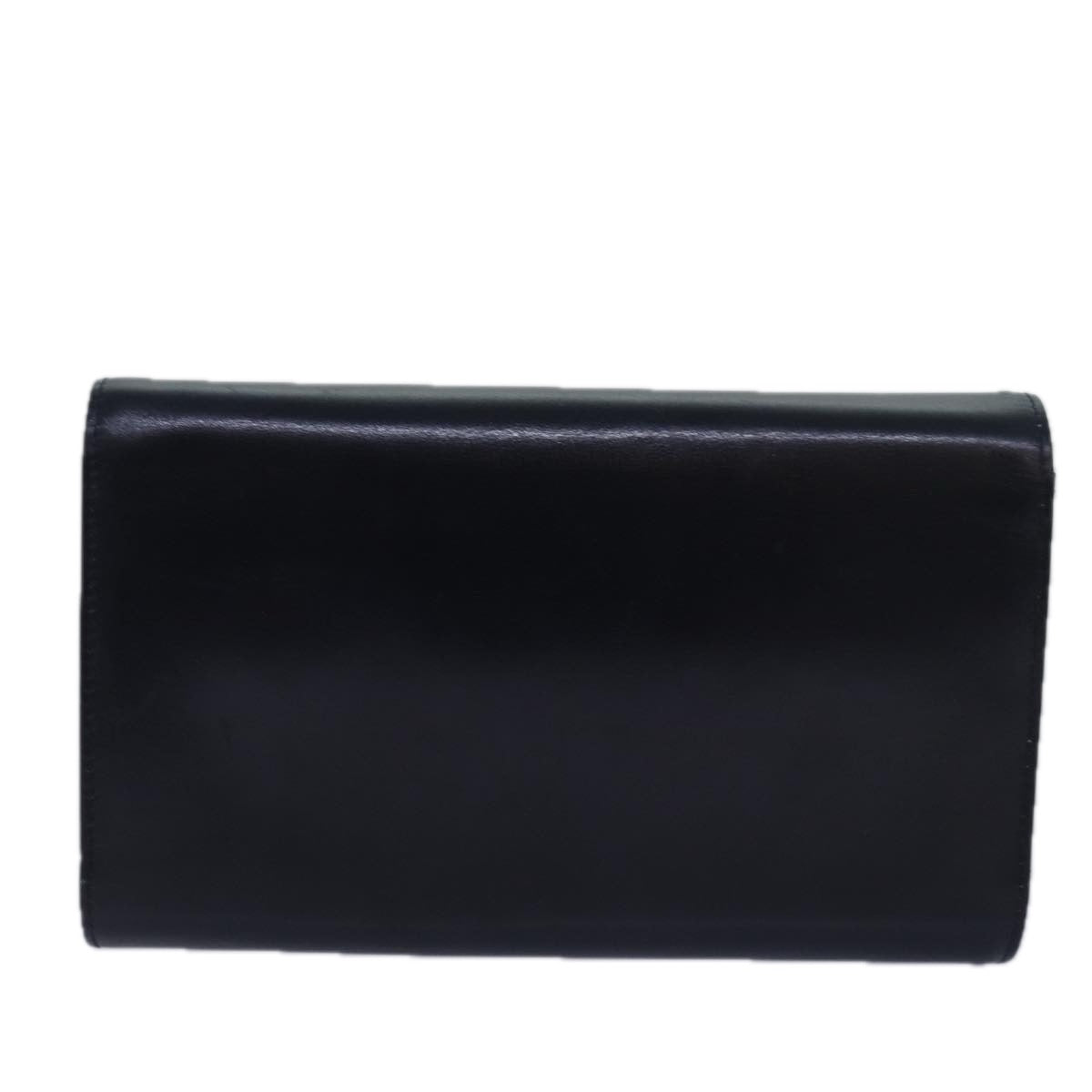 GUCCI Chain Hand Bag Leather Navy yk13717