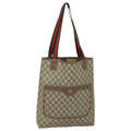 GUCCI GG Supreme Web Sherry Line Tote Bag PVC Beige 002 58 6487 yk13737