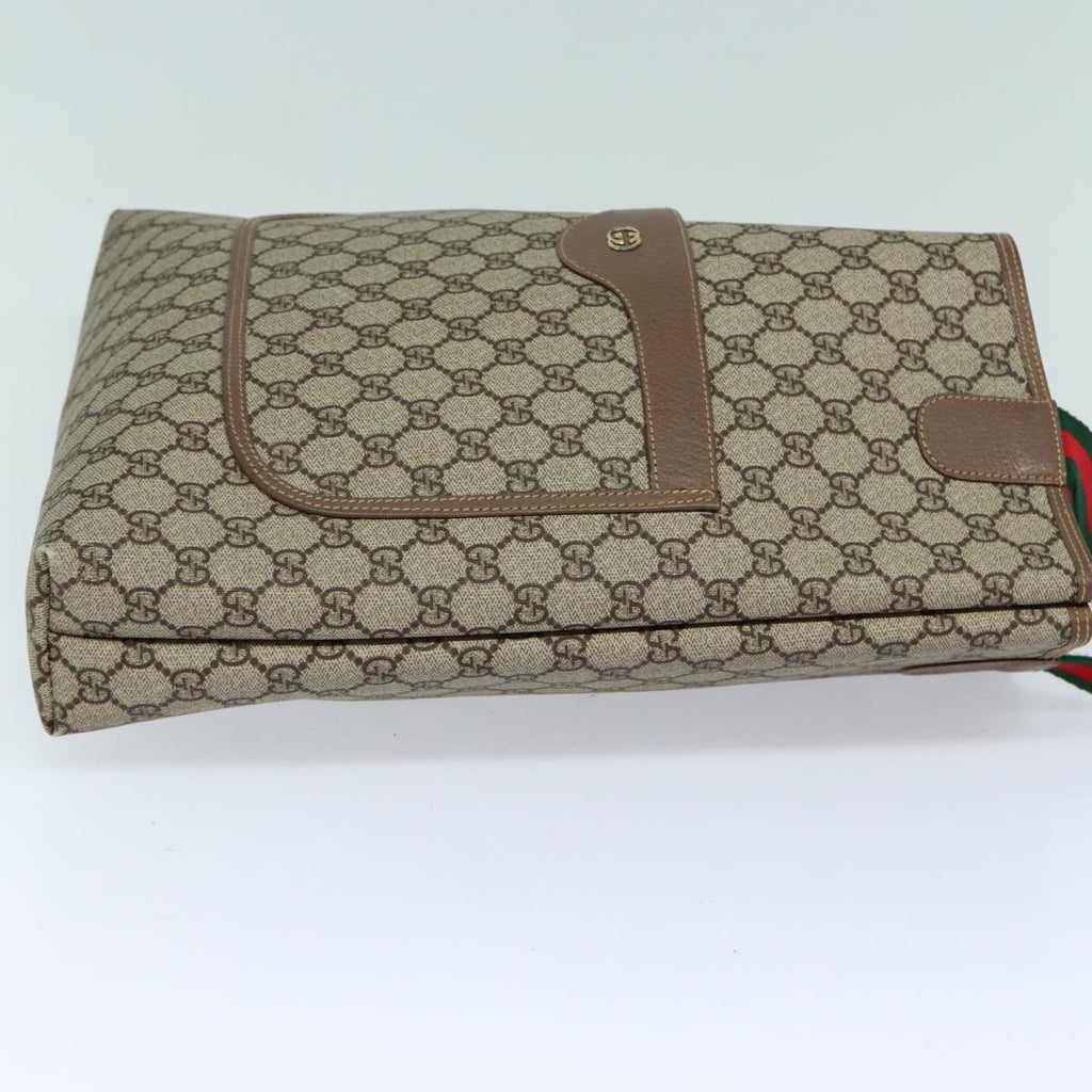 GUCCI GG Supreme Web Sherry Line Tote Bag PVC Beige 002 58 6487 yk13737