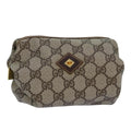 GUCCI GG Supreme Pouch PVC Leather Beige yk13742