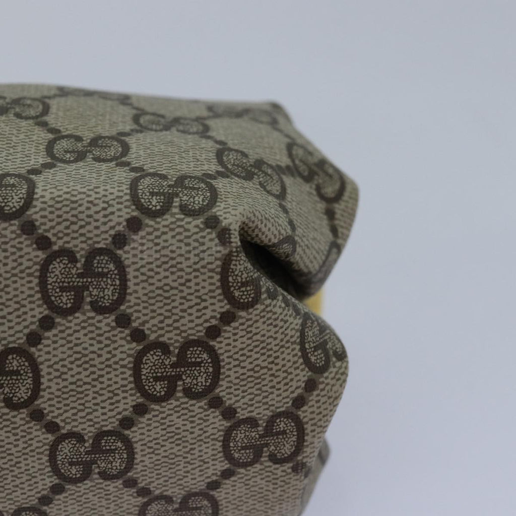 GUCCI GG Supreme Pouch PVC Leather Beige yk13742