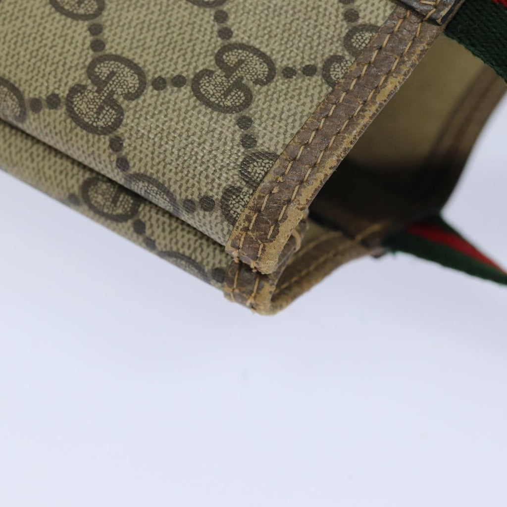 GUCCI GG Supreme Web Sherry Line Tote Bag PVC Beige Red 39 02 003 yk13752