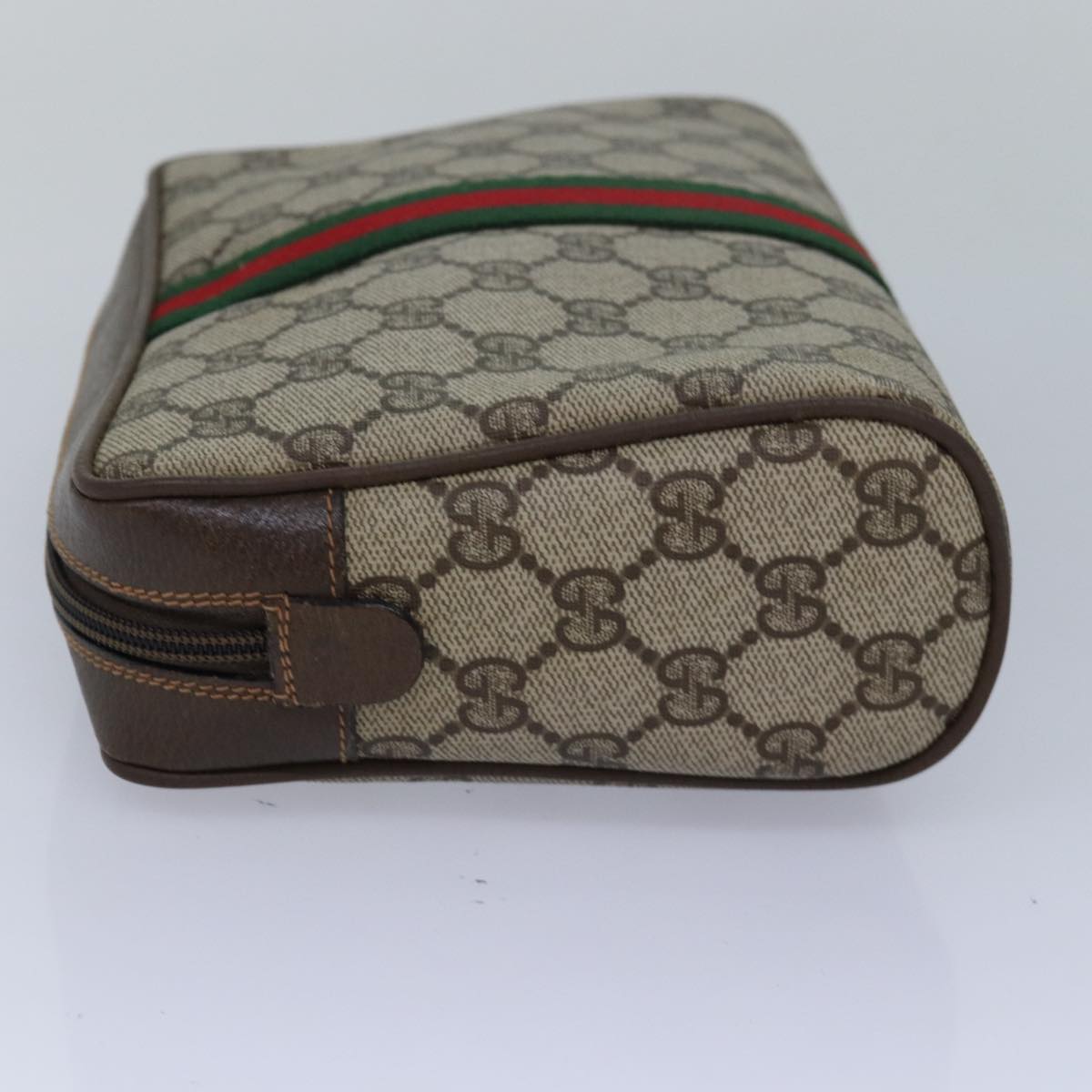 GUCCI GG Supreme Web Sherry Line Clutch Bag PVC Beige Red 63 01 012 yk13788