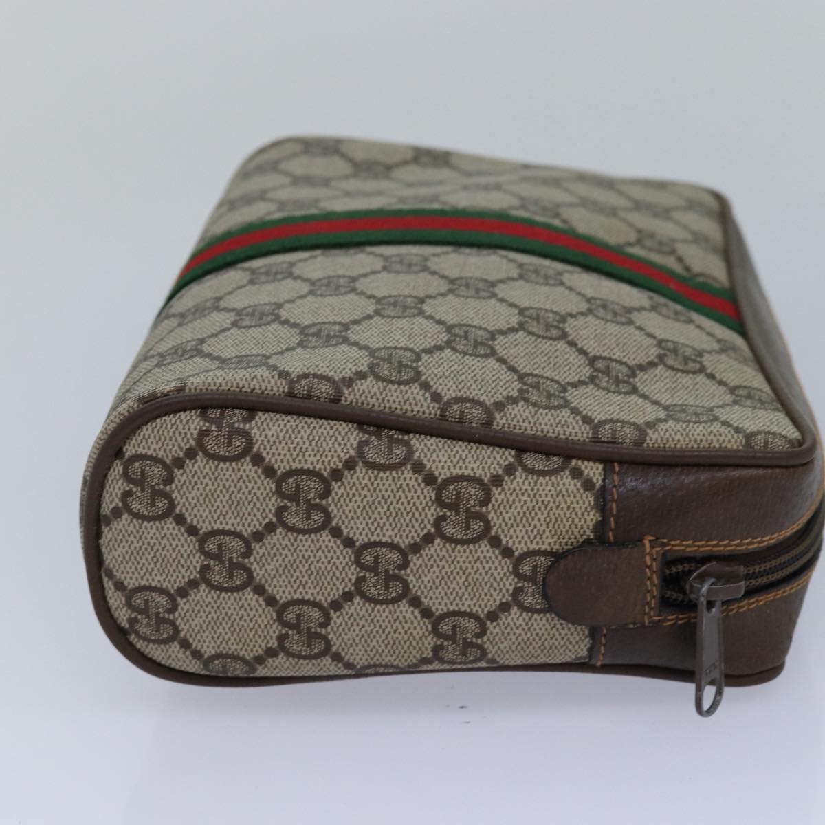 GUCCI GG Supreme Web Sherry Line Clutch Bag PVC Beige Red 63 01 012 yk13788