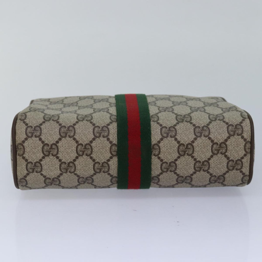 GUCCI GG Supreme Web Sherry Line Clutch Bag PVC Beige Red 63 01 012 yk13788