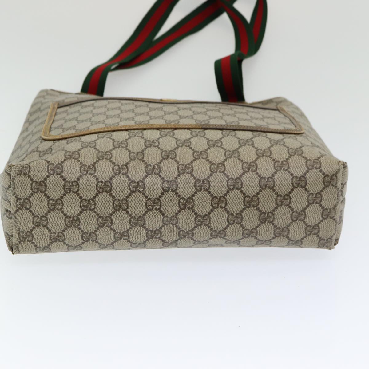 GUCCI GG Supreme Web Sherry Line Tote Bag PVC Beige Red 39 02 003 yk13803