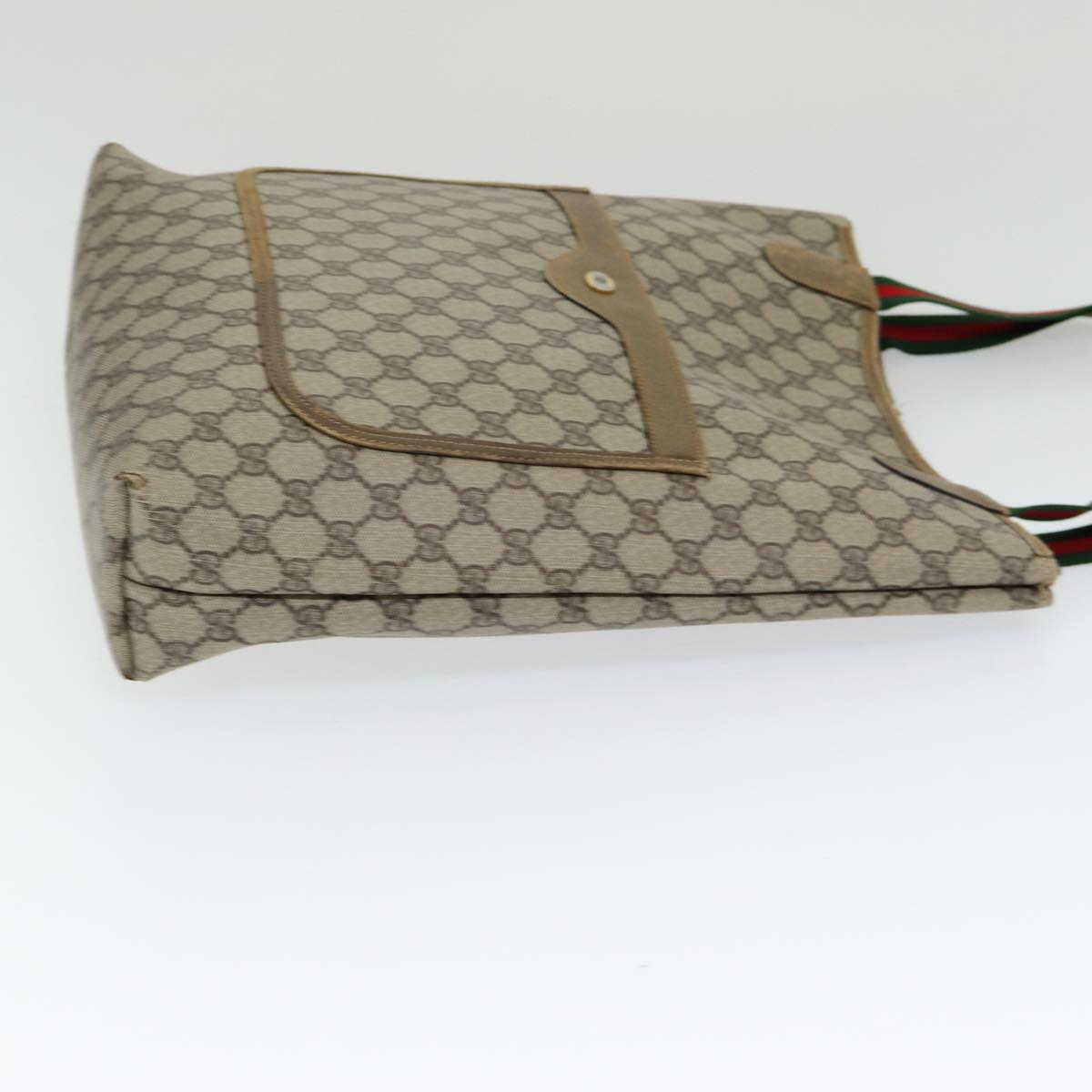 GUCCI GG Supreme Web Sherry Line Tote Bag PVC Beige Red 39 02 003 yk13803