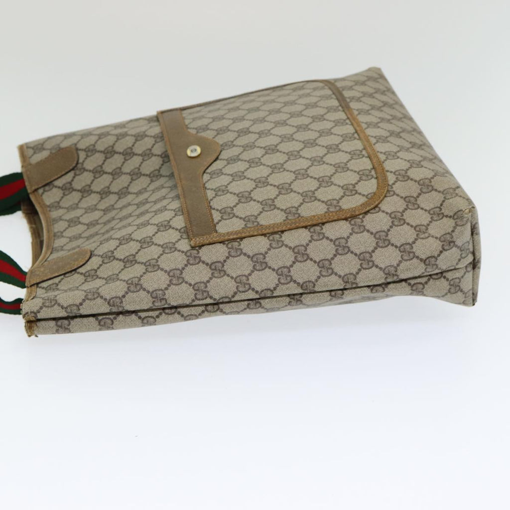 GUCCI GG Supreme Web Sherry Line Tote Bag PVC Beige Red 39 02 003 yk13803