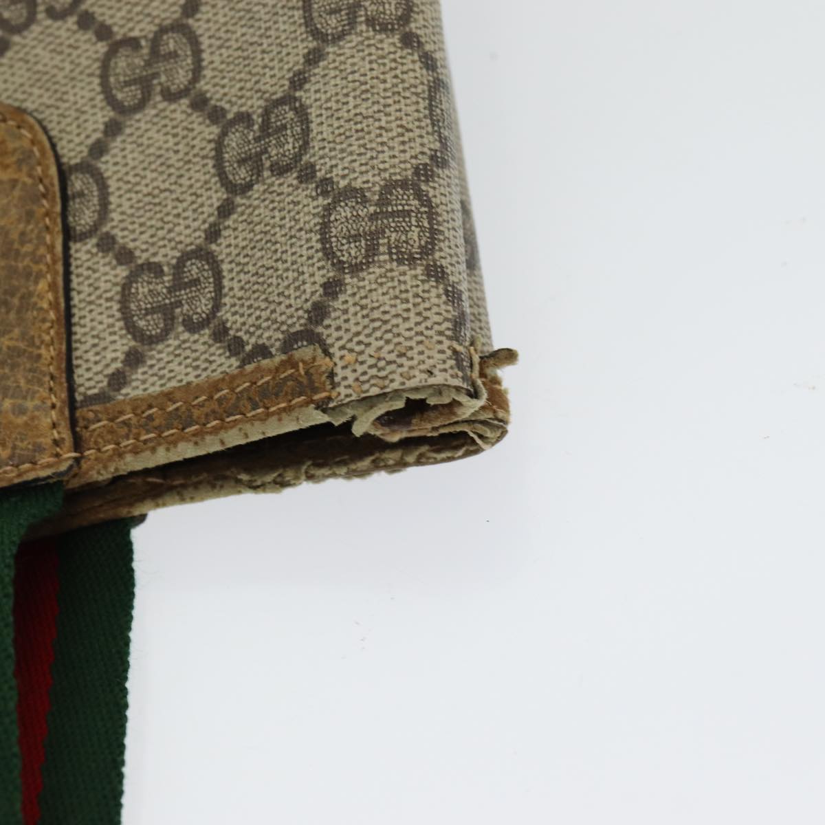 GUCCI GG Supreme Web Sherry Line Tote Bag PVC Beige Red 39 02 003 yk13803
