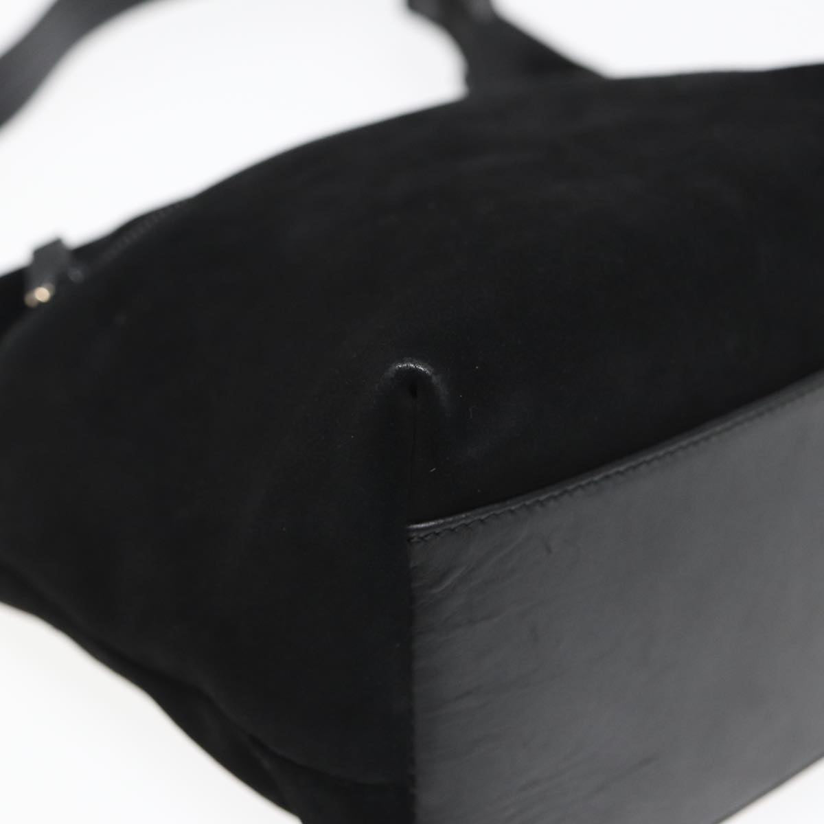 GUCCI Shoulder Bag Suede Black 001 3386 yk13807