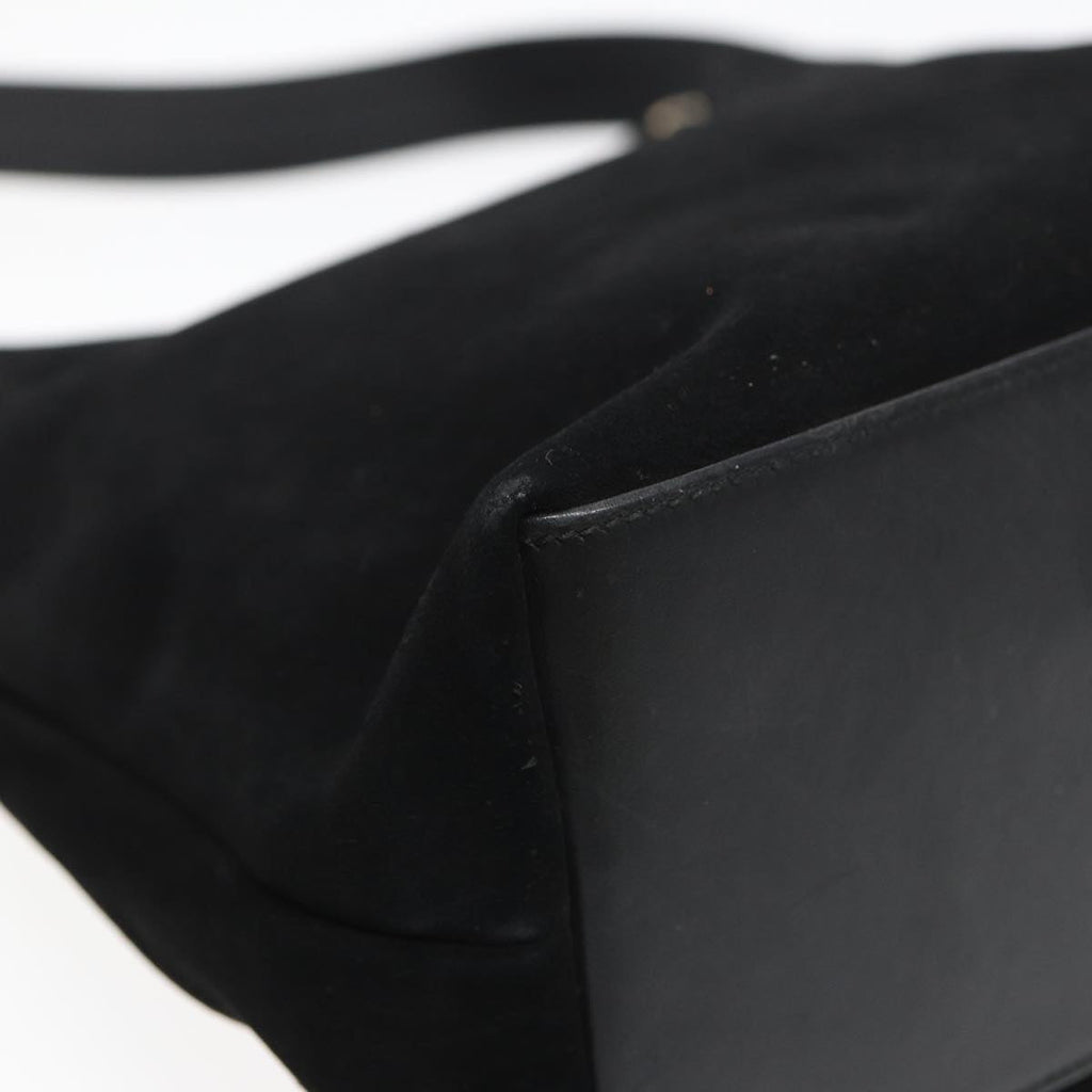 GUCCI Shoulder Bag Suede Black 001 3386 yk13807