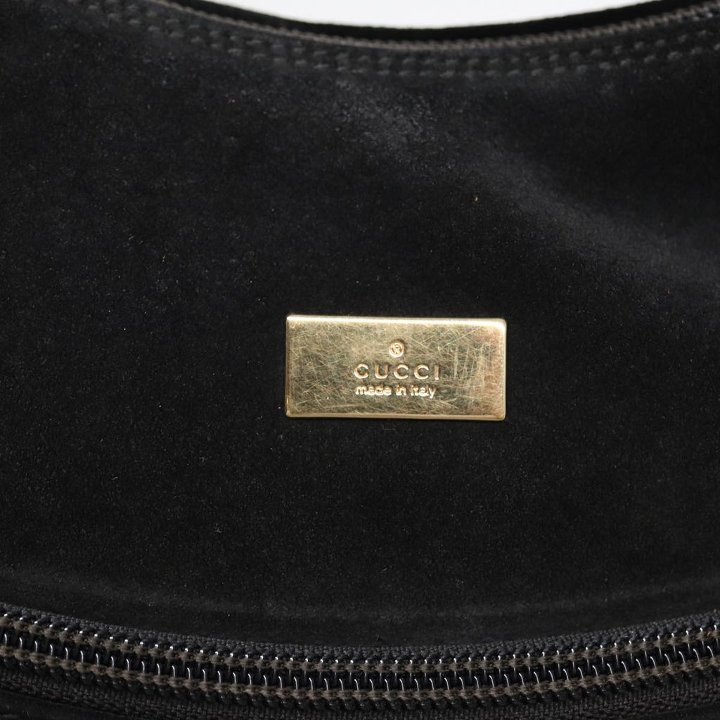 GUCCI Shoulder Bag Suede Black 001 3386 yk13807