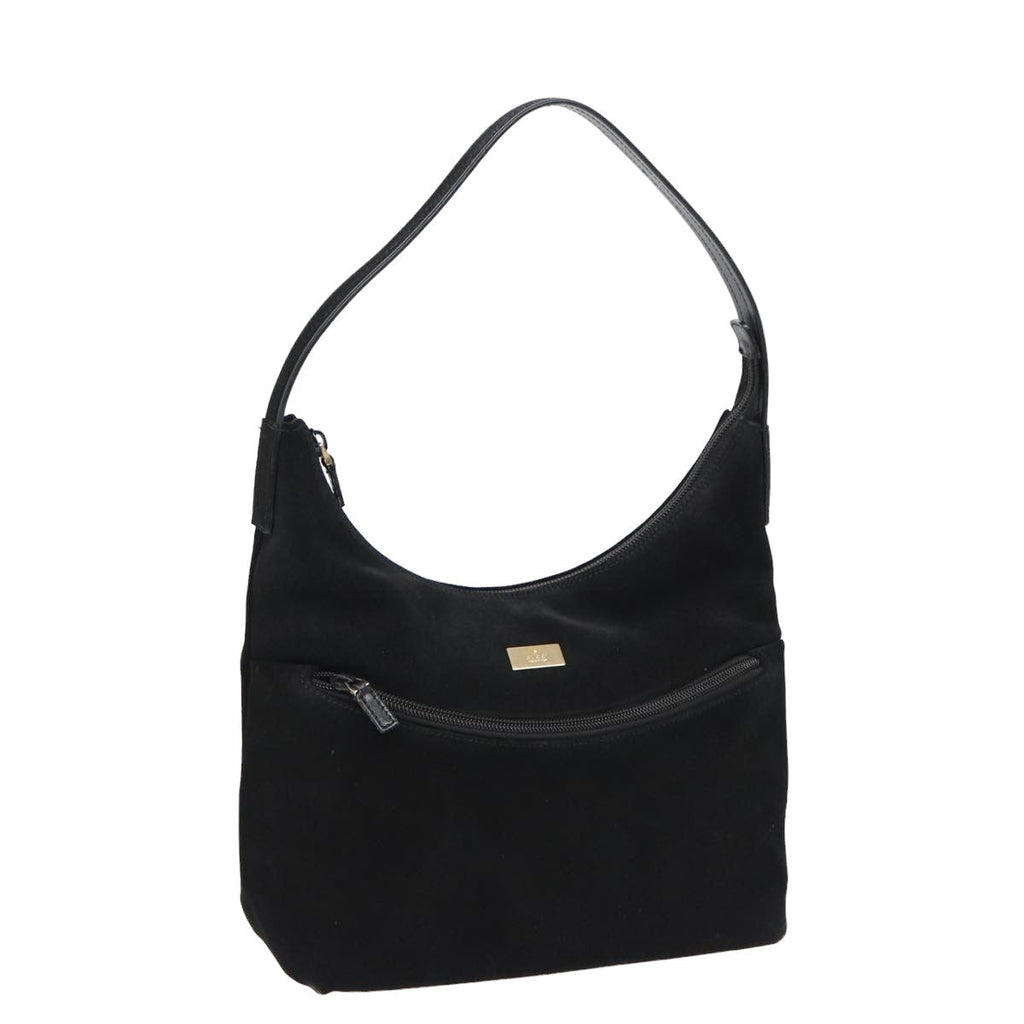 GUCCI Shoulder Bag Suede Black 001 3386 yk13807