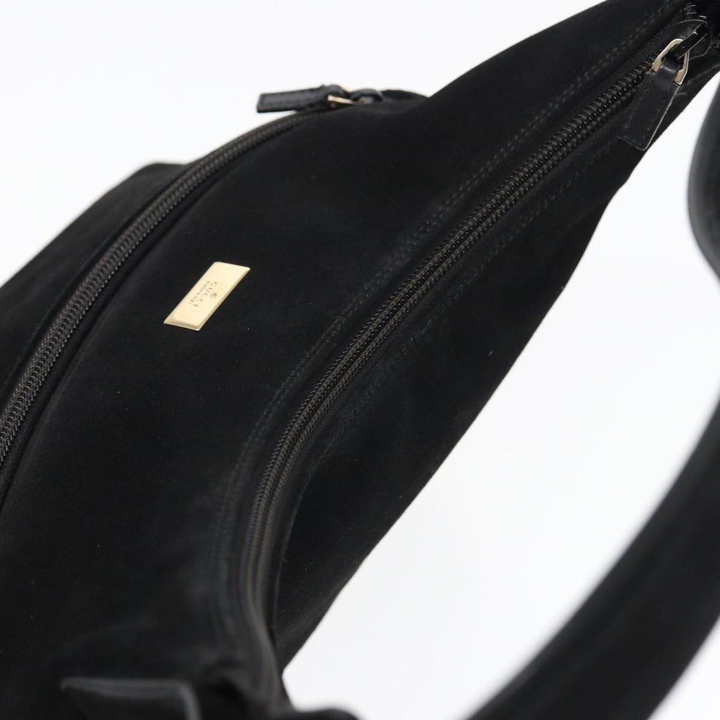 GUCCI Shoulder Bag Suede Black 001 3386 yk13807