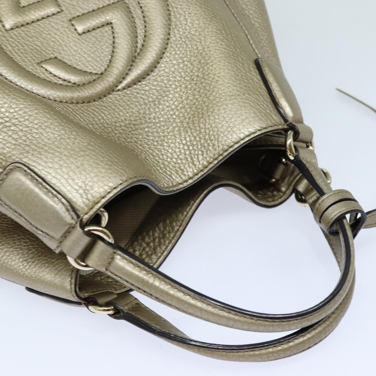 GUCCI Soho Hand Bag Leather 2way Gold 336751 yk13817