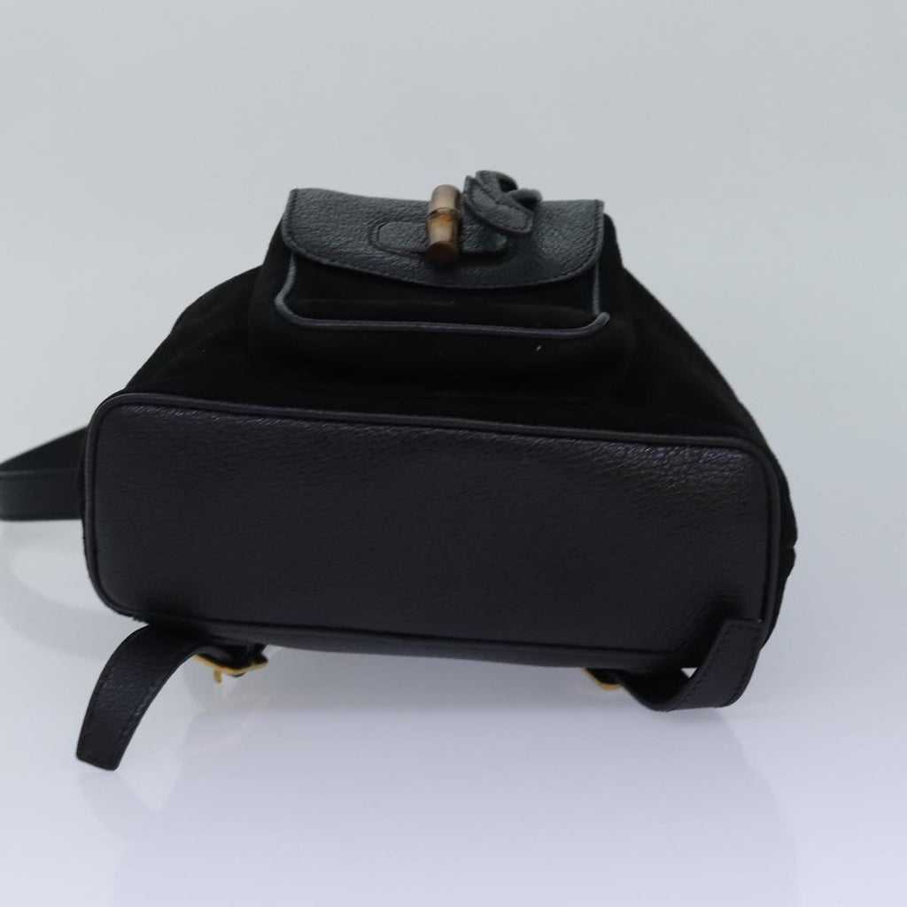 GUCCI Bamboo Backpack Suede Black 003 1956 0030 yk13819
