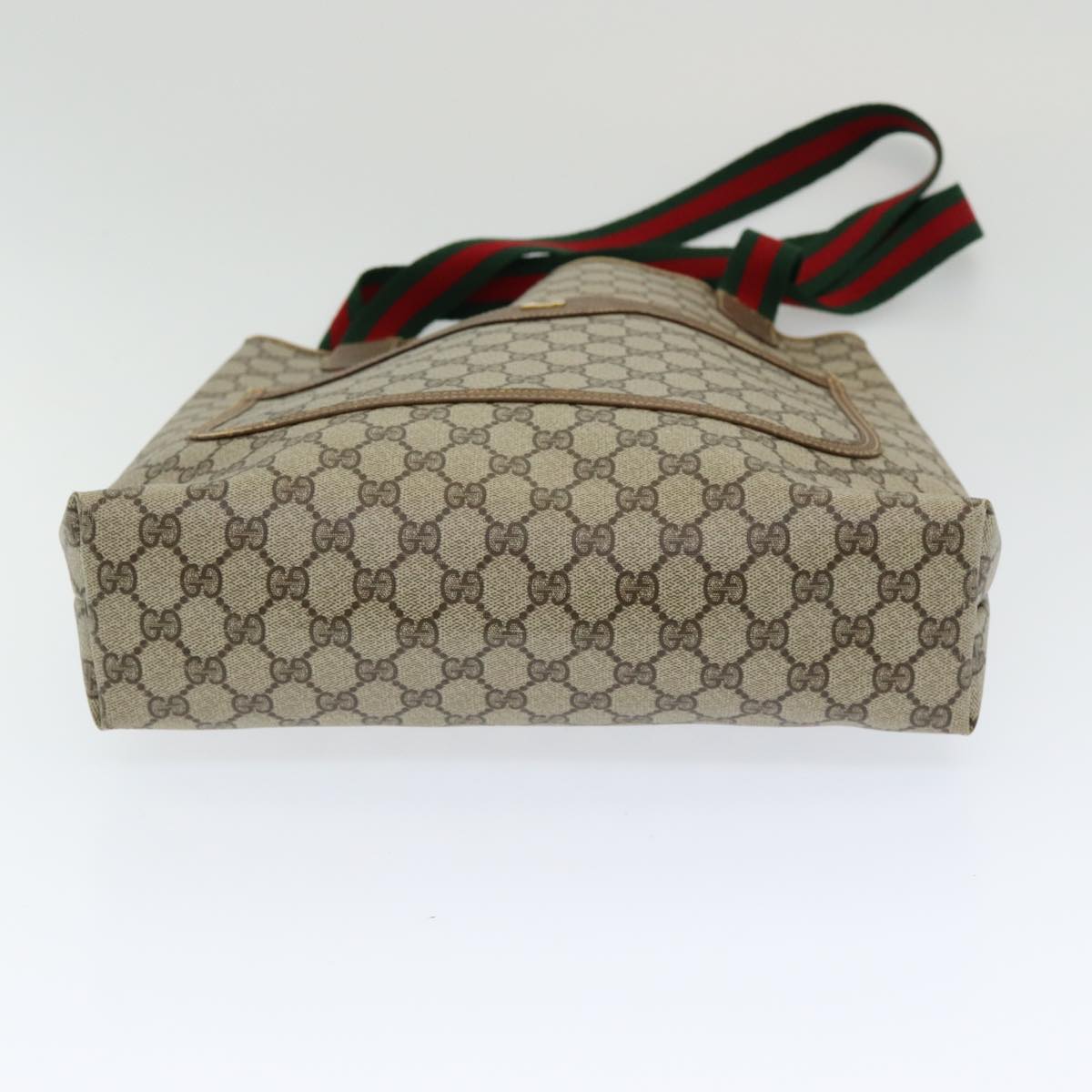 GUCCI GG Supreme Web Sherry Line Tote Bag PVC Beige Red 40 02 003 yk13821