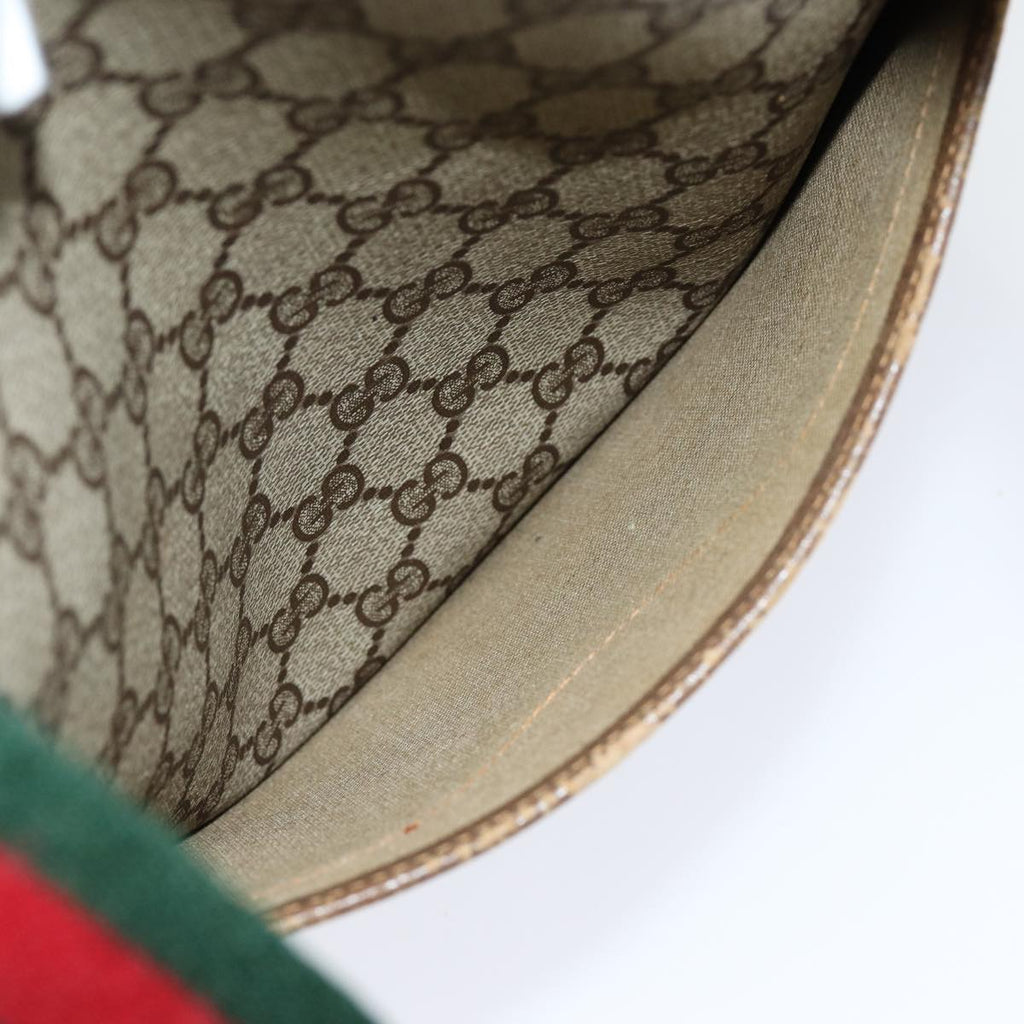GUCCI GG Supreme Web Sherry Line Tote Bag PVC Beige Red 40 02 003 yk13821