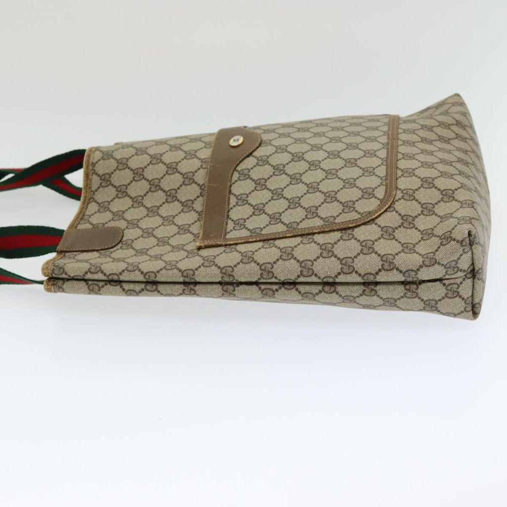 GUCCI GG Supreme Web Sherry Line Tote Bag PVC Beige Red 40 02 003 yk13821