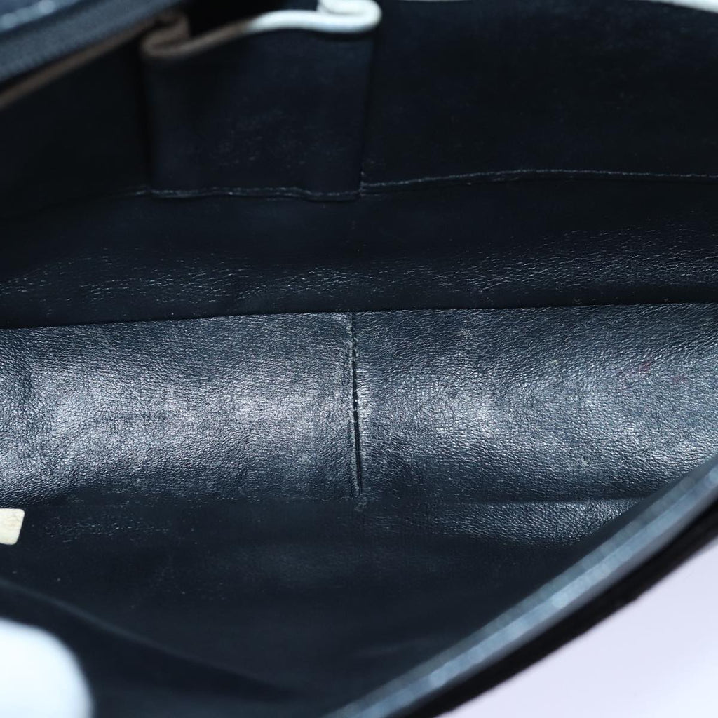 CHANEL Matelasse Turn Lock Chain Bag Lamb Skin Black White CC yk13824