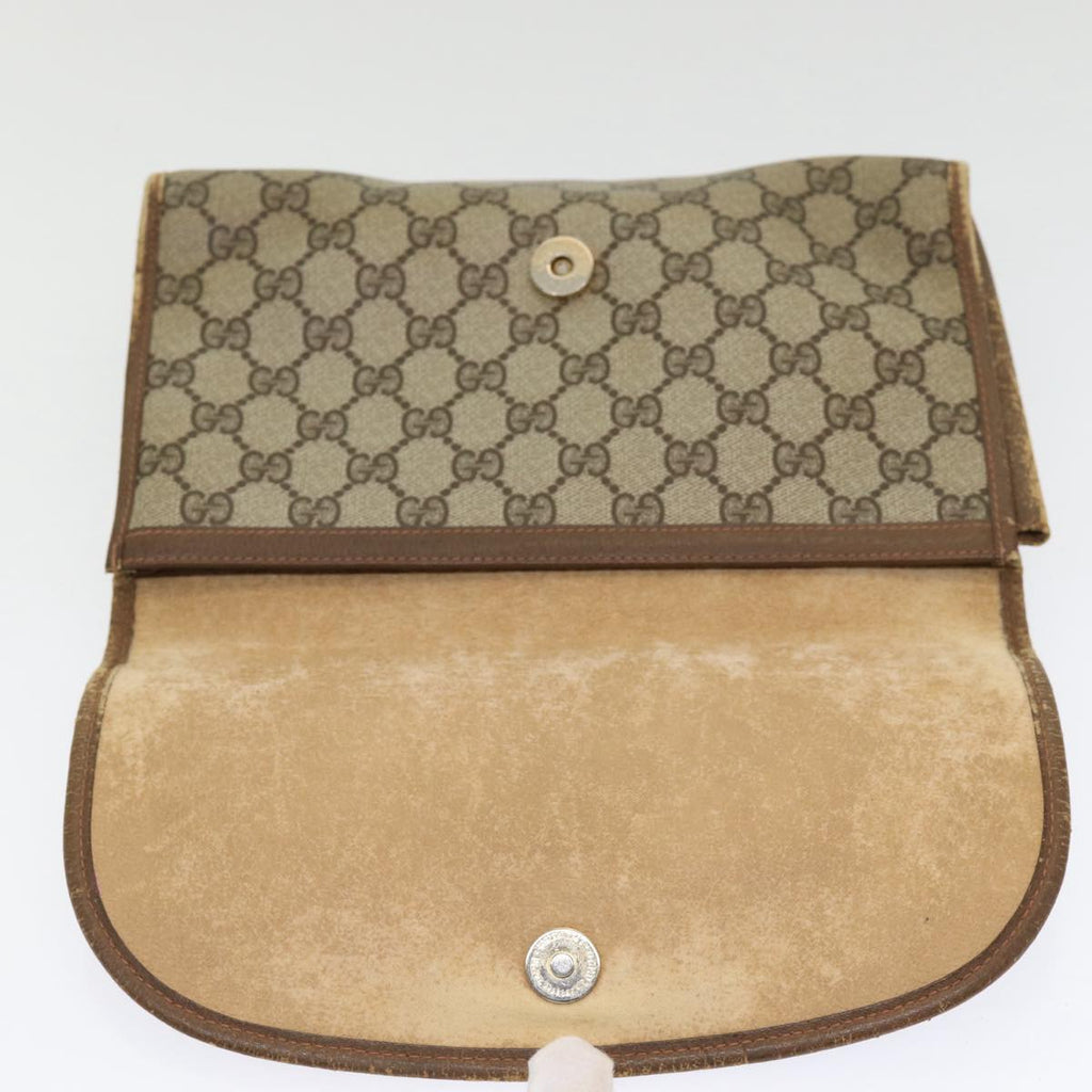GUCCI GG Supreme Web Sherry Line Clutch Bag PVC Beige Red 89 01 030 yk13877