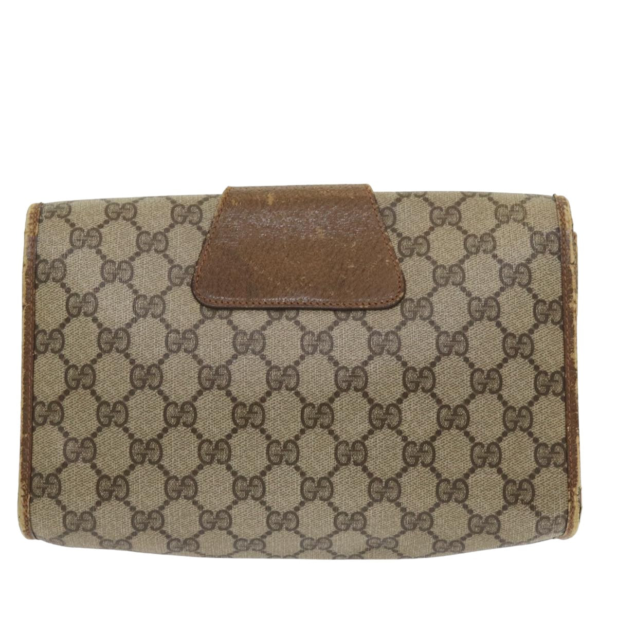 GUCCI GG Supreme Web Sherry Line Clutch Bag PVC Beige Red 89 01 030 yk13877