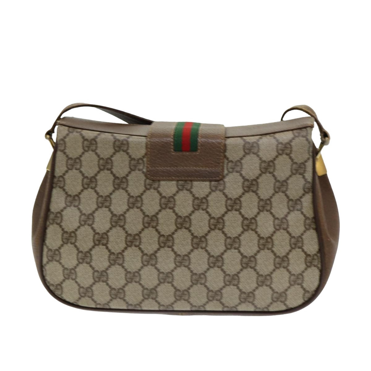 GUCCI GG Supreme Web Sherry Line Shoulder Bag PVC Beige 116 02 076 yk13885