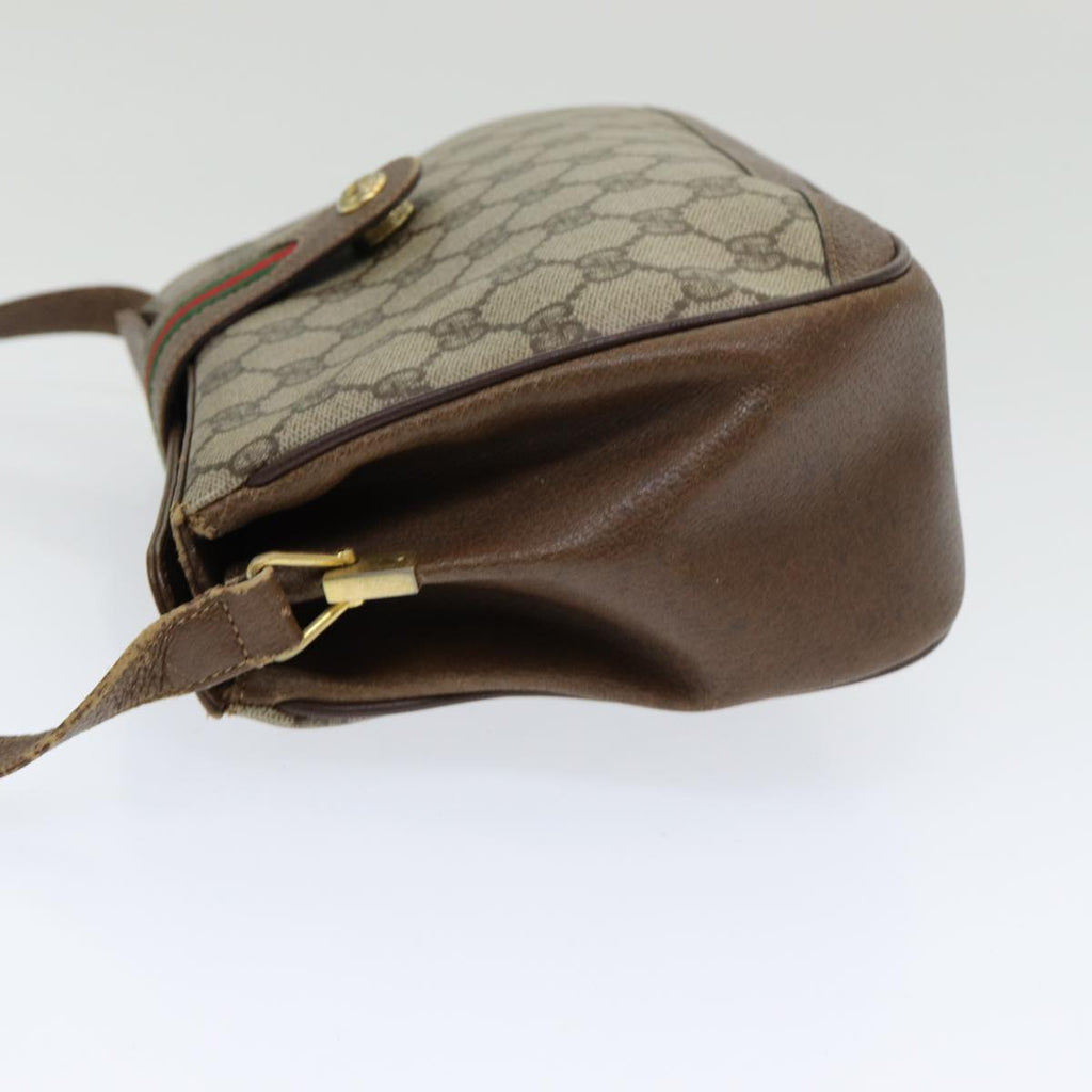 GUCCI GG Supreme Web Sherry Line Shoulder Bag PVC Beige 116 02 076 yk13885