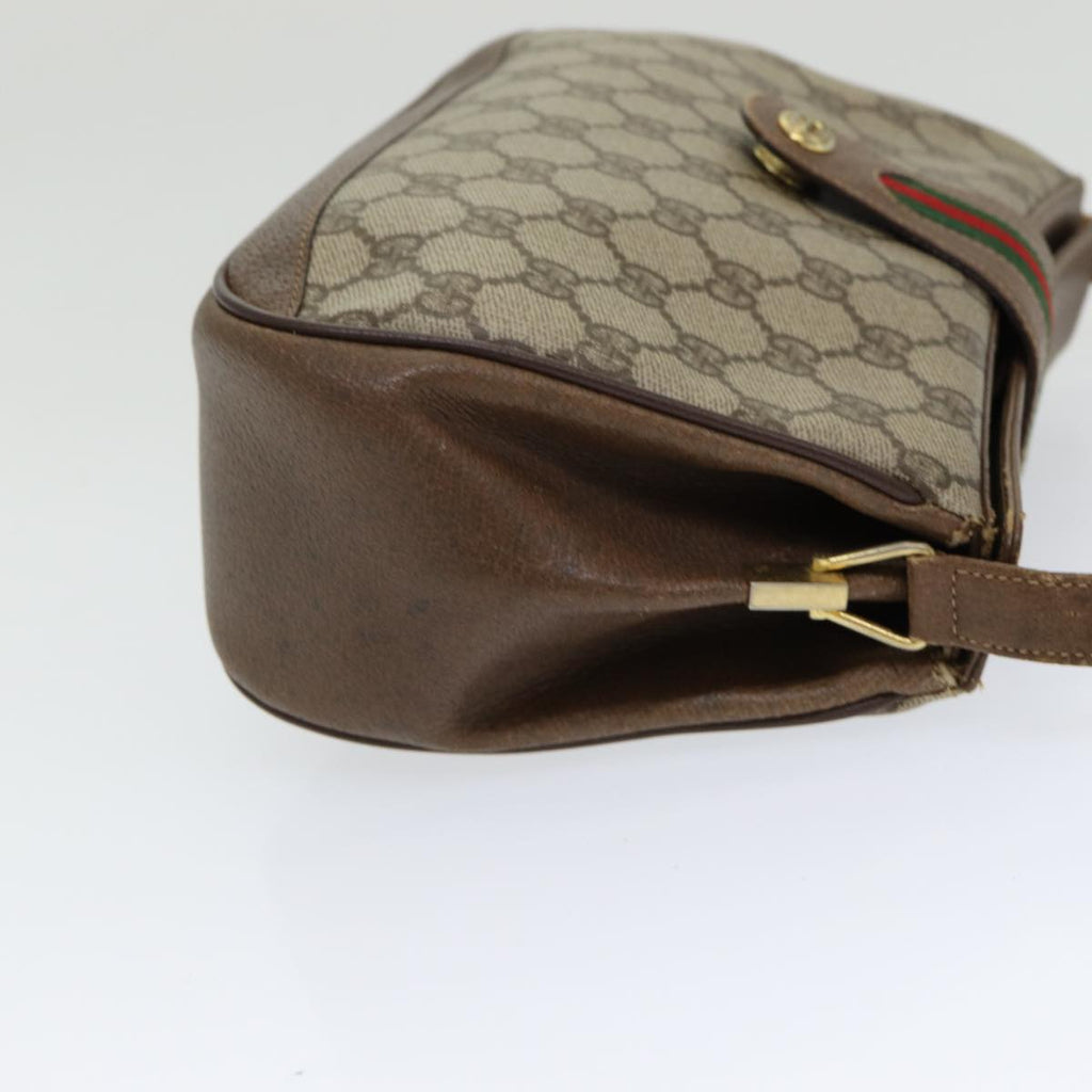 GUCCI GG Supreme Web Sherry Line Shoulder Bag PVC Beige 116 02 076 yk13885