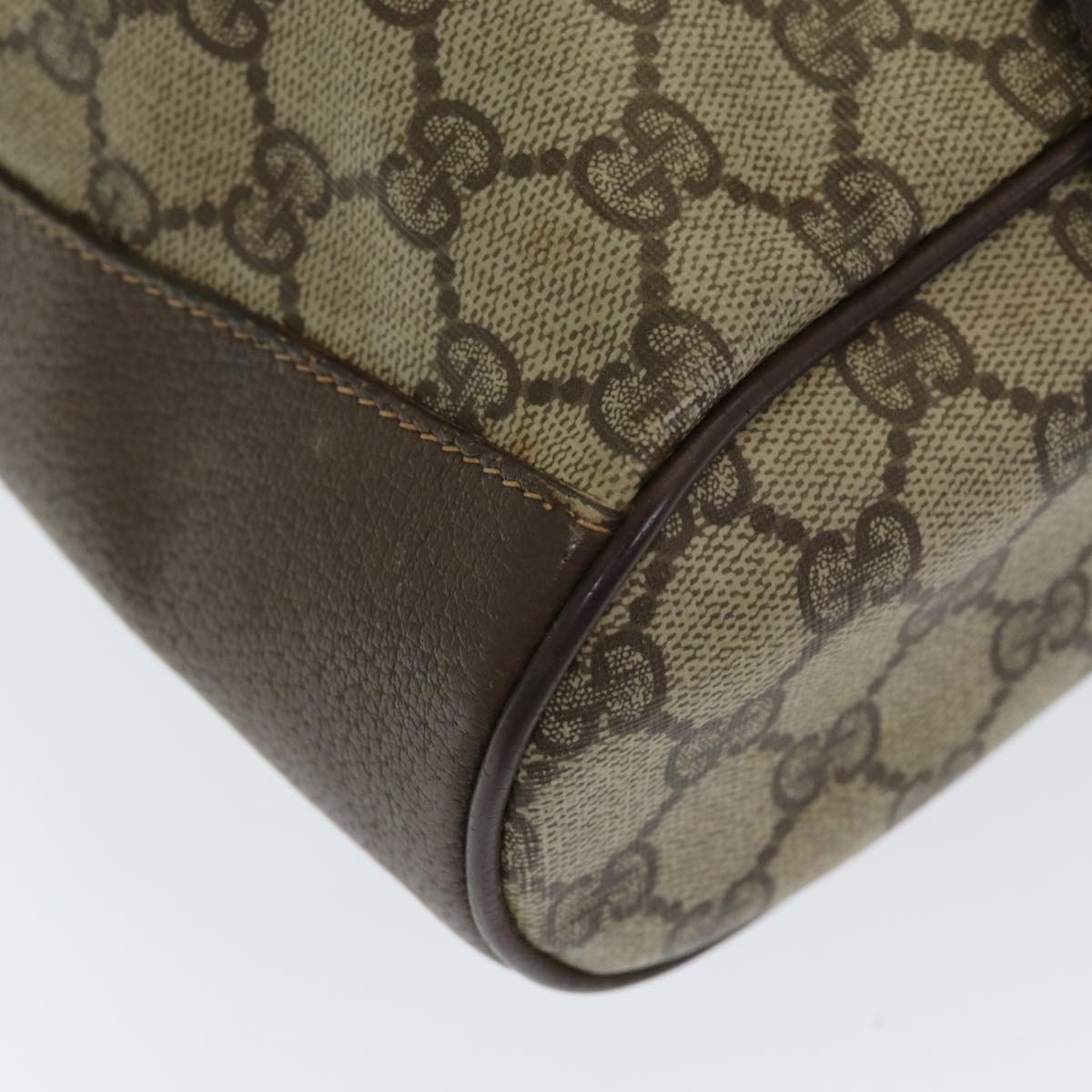 GUCCI GG Supreme Web Sherry Line Shoulder Bag PVC Beige 164 02 034 yk13895