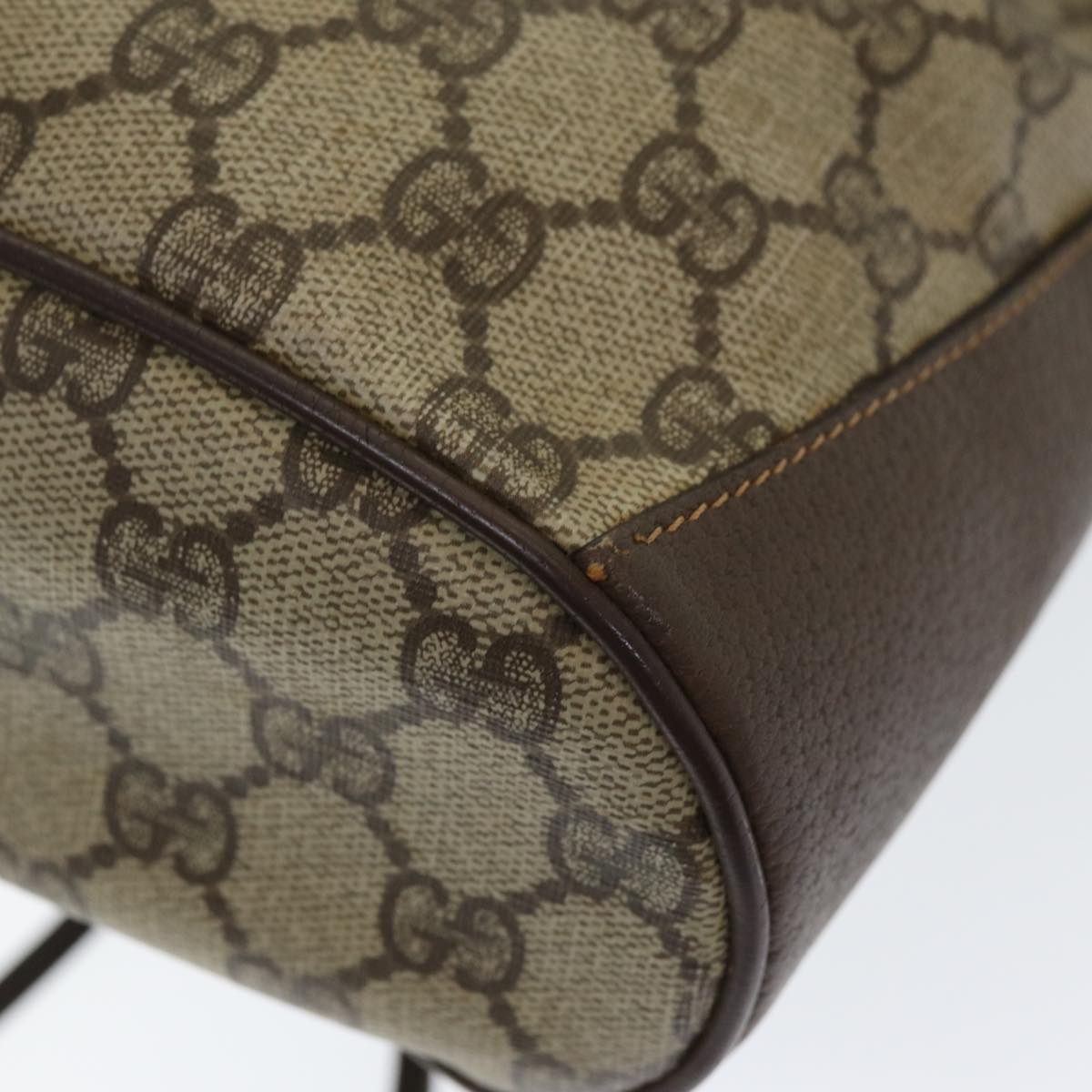 GUCCI GG Supreme Web Sherry Line Shoulder Bag PVC Beige 164 02 034 yk13895