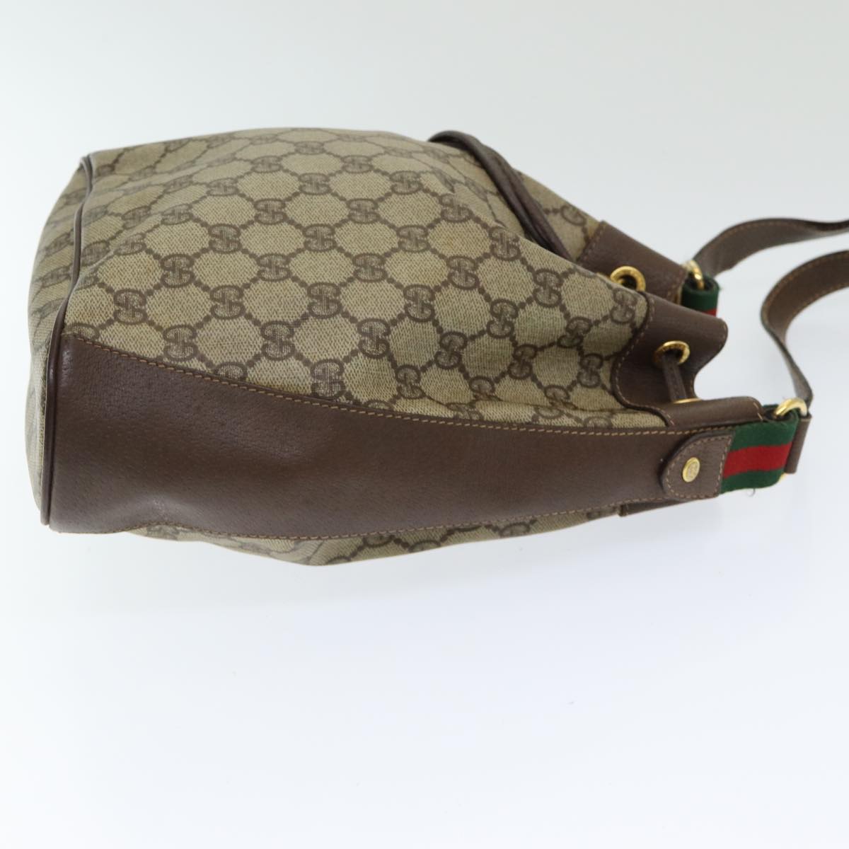 GUCCI GG Supreme Web Sherry Line Shoulder Bag PVC Beige 164 02 034 yk13895