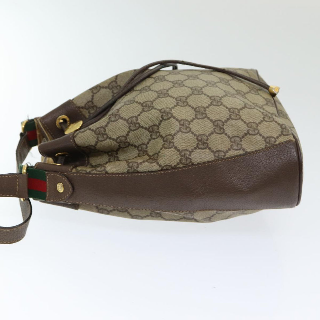 GUCCI GG Supreme Web Sherry Line Shoulder Bag PVC Beige 164 02 034 yk13895