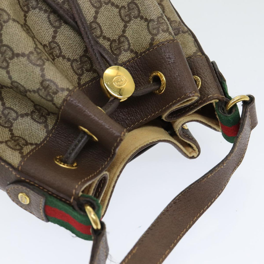 GUCCI GG Supreme Web Sherry Line Shoulder Bag PVC Beige 164 02 034 yk13895