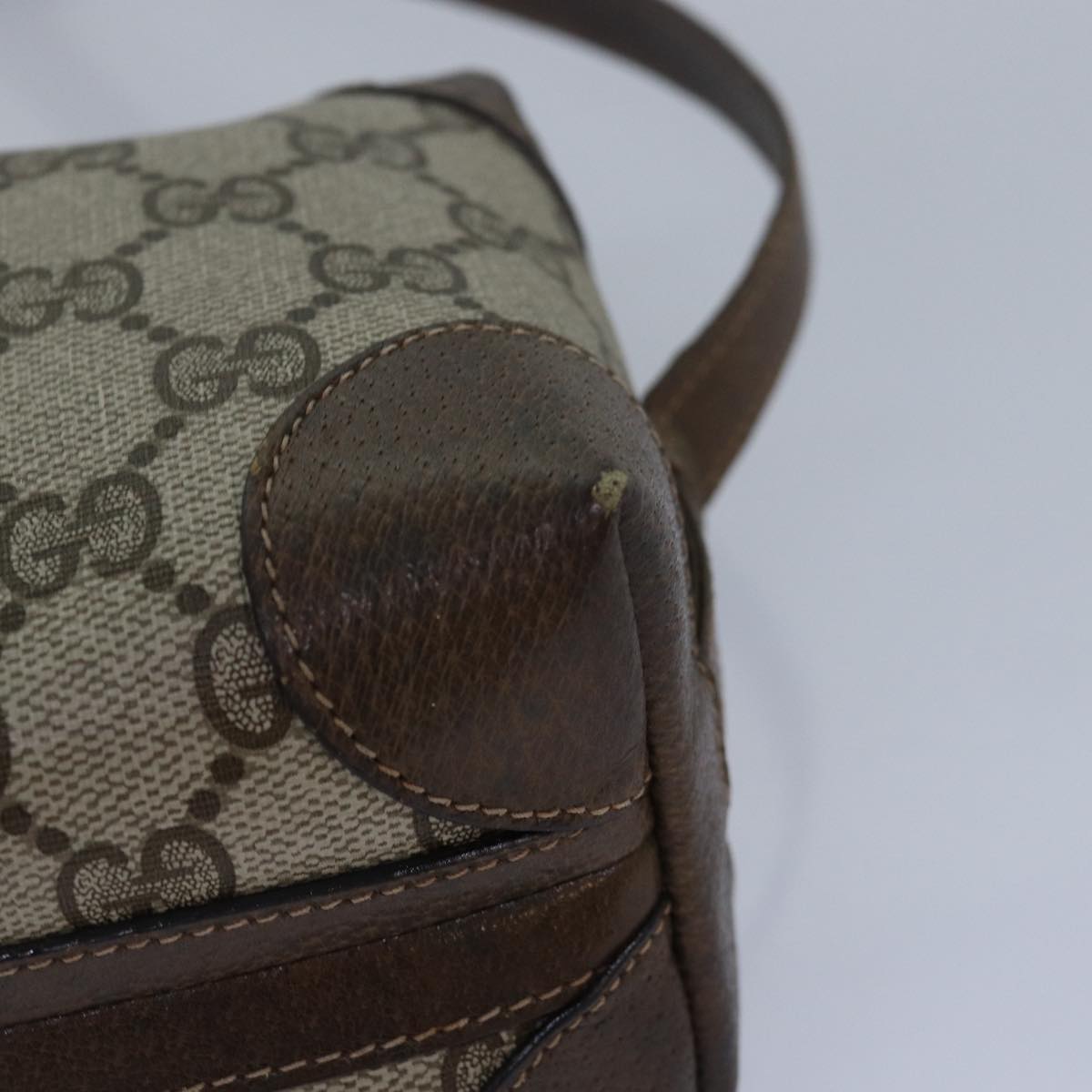 GUCCI GG Supreme Shoulder Bag PVC Beige yk13896