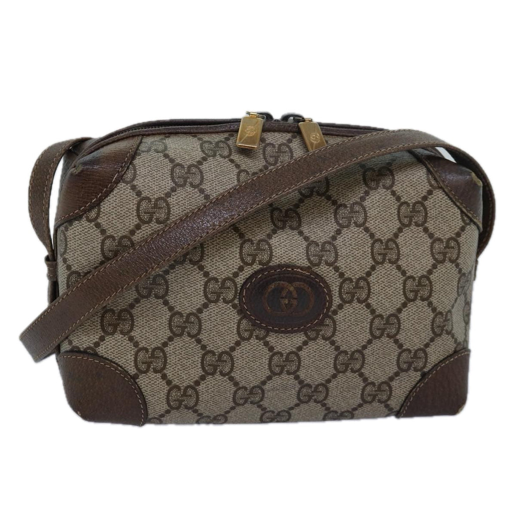 GUCCI GG Supreme Shoulder Bag PVC Beige yk13896