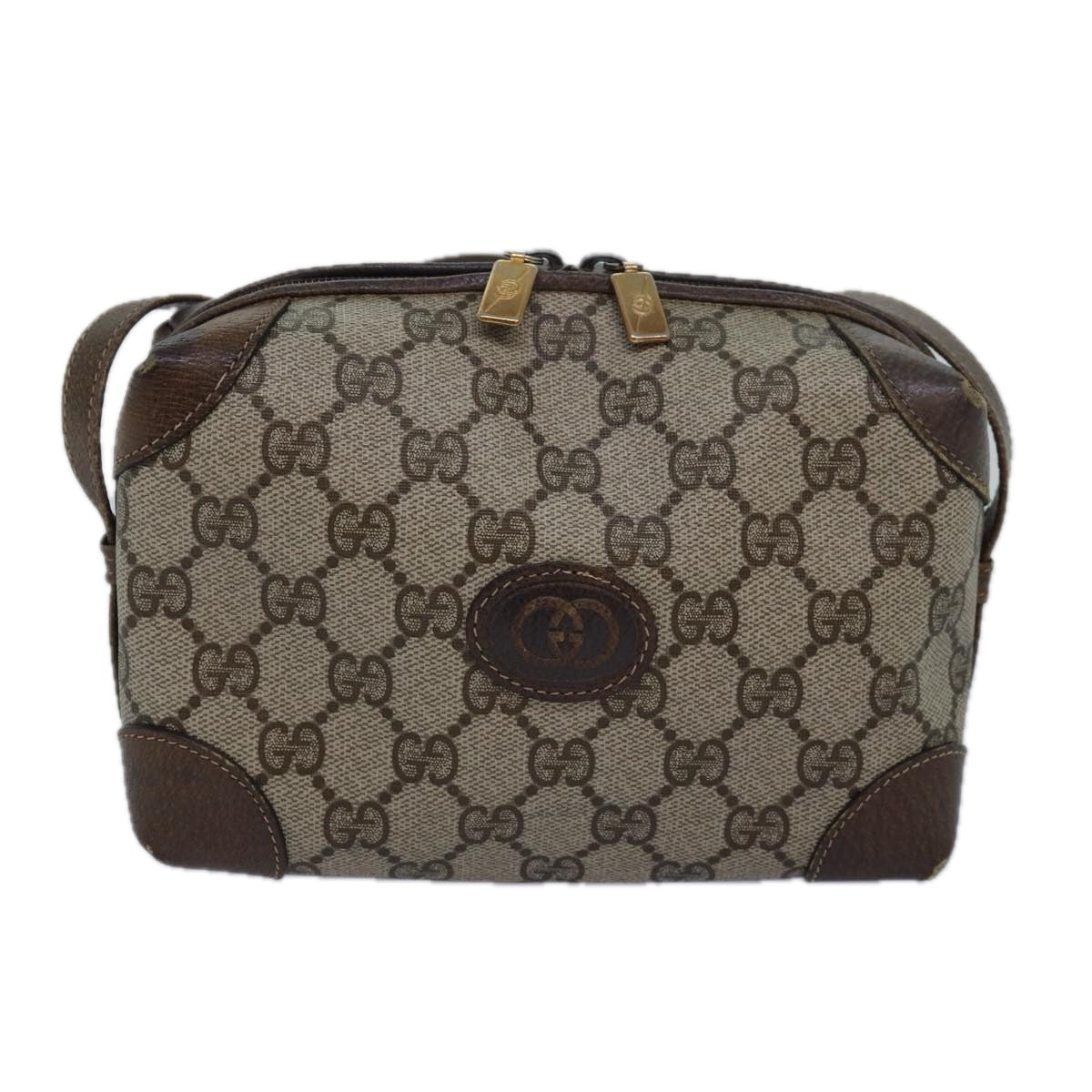 GUCCI GG Supreme Shoulder Bag PVC Beige yk13896