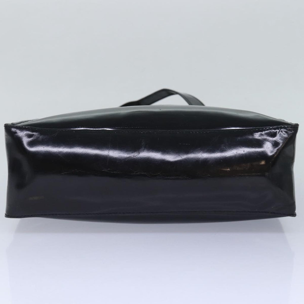 CHANEL Tote Bag Enamel Black CC yk13900