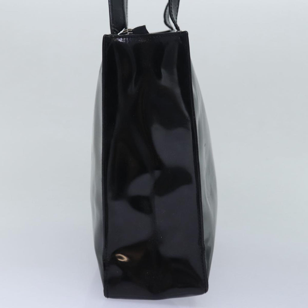 CHANEL Tote Bag Enamel Black CC yk13900