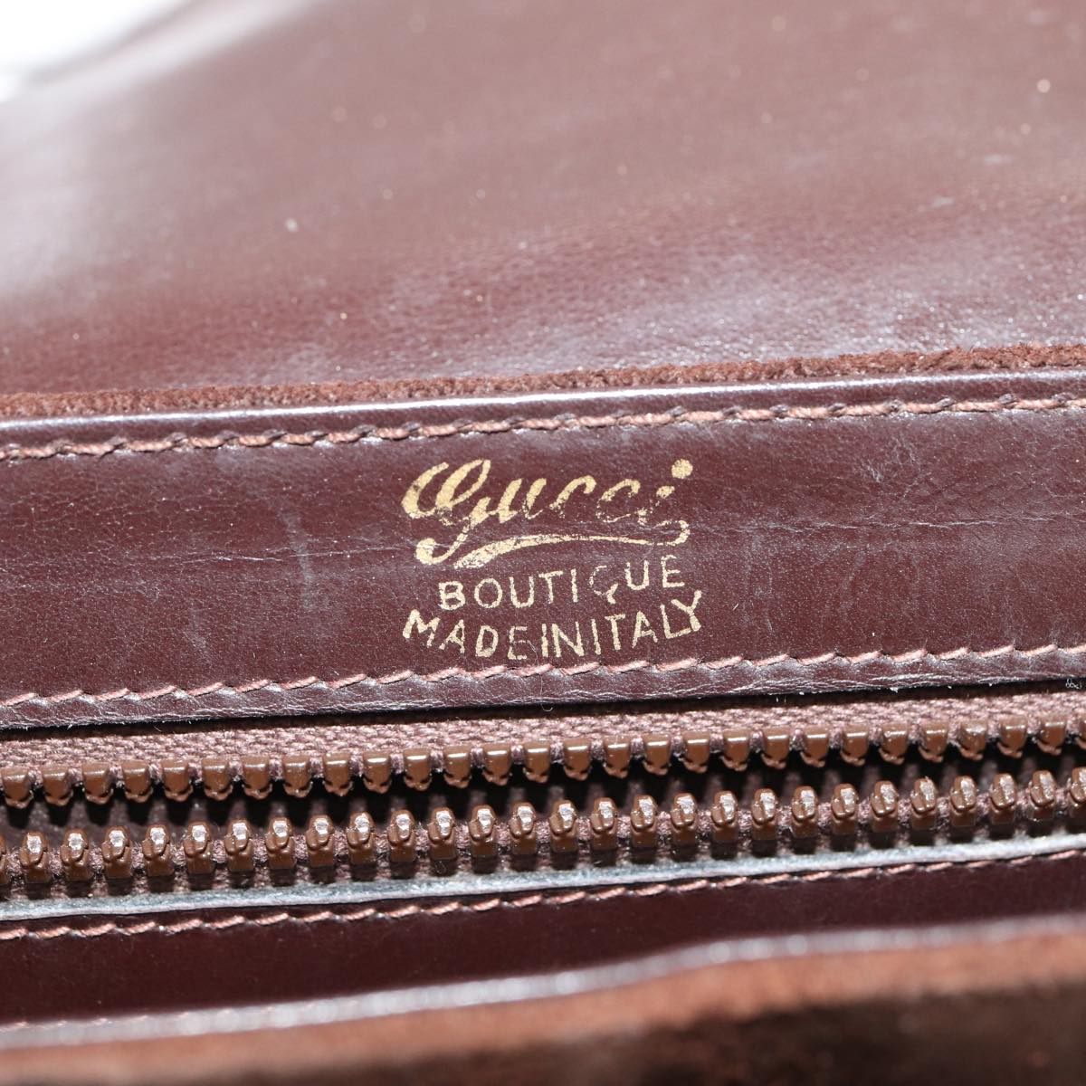 GUCCI Chain Shoulder Bag Suede Brown yk13962
