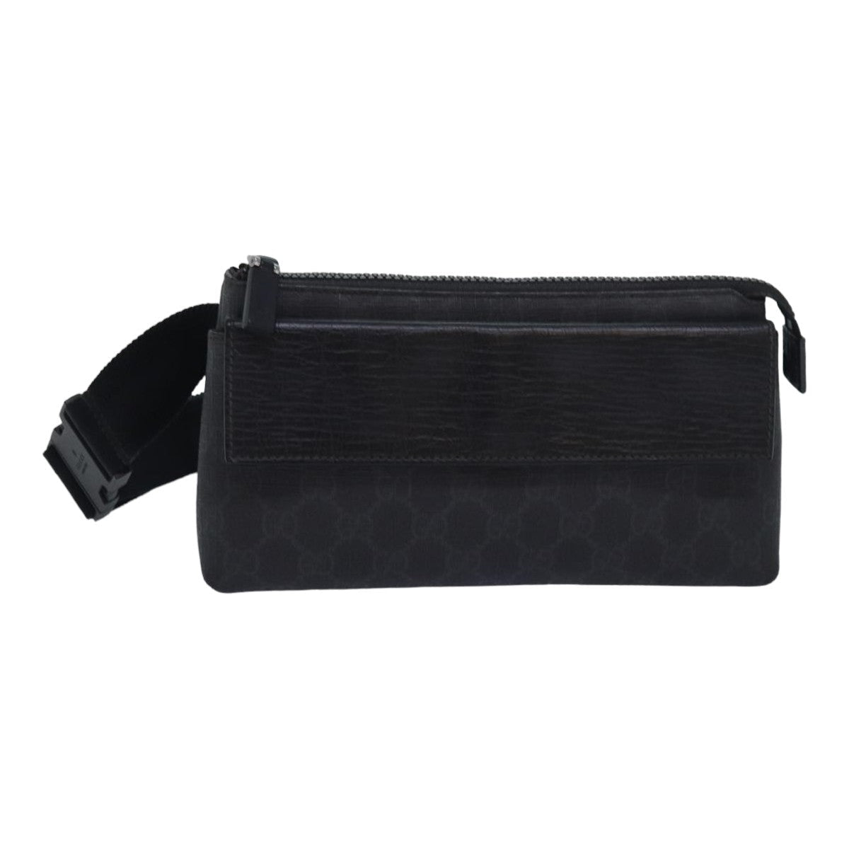 GUCCI GG Supreme Waist bag PVC Black 161833 yk13986