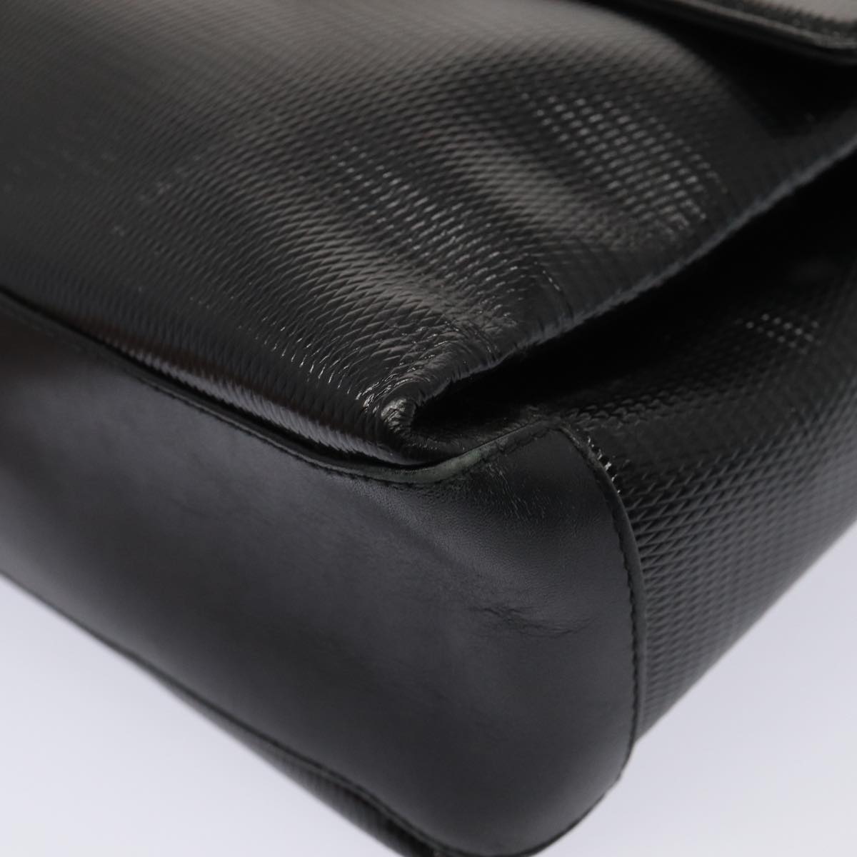 GUCCI Bamboo Hand Bag Patent leather Black yk13994