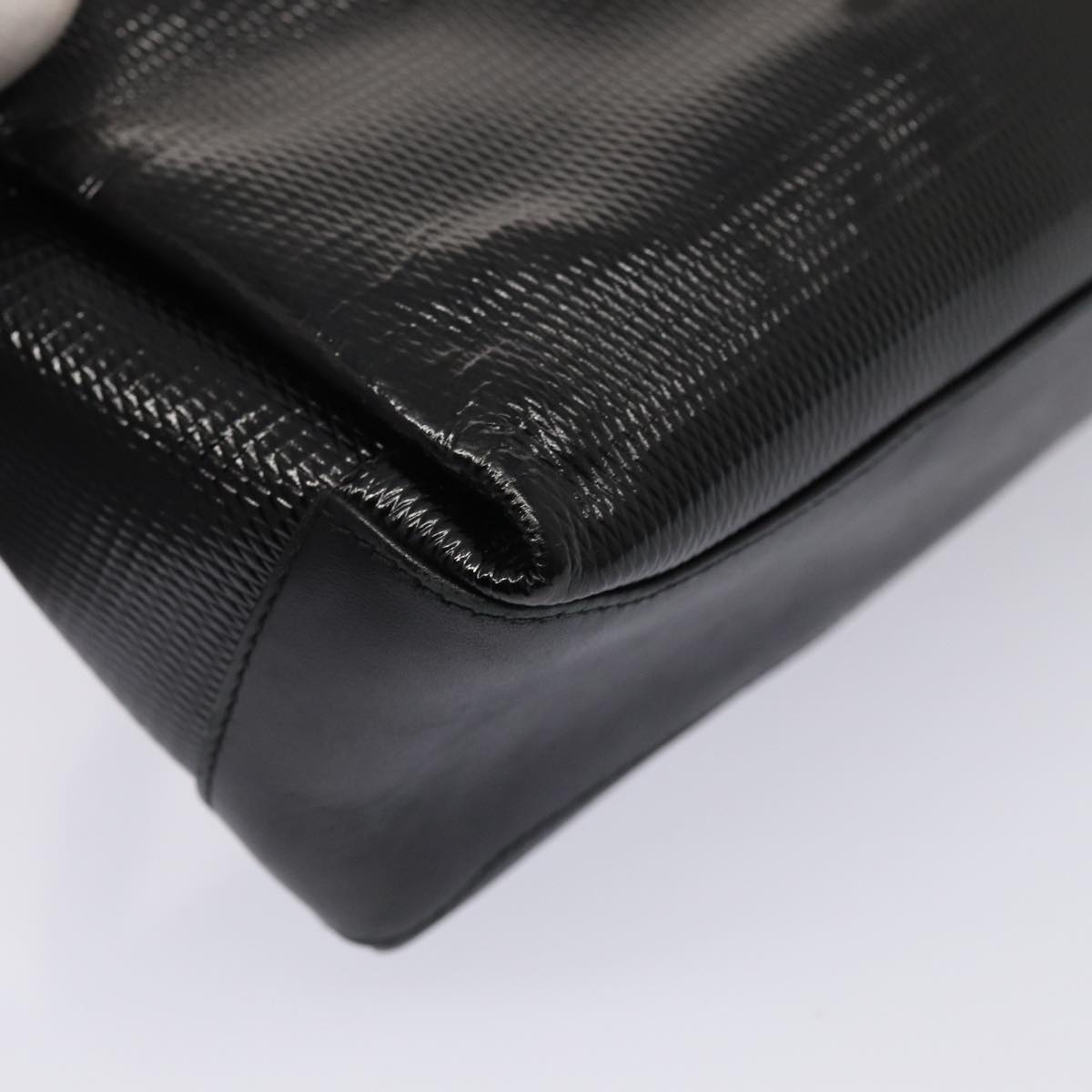 GUCCI Bamboo Hand Bag Patent leather Black yk13994