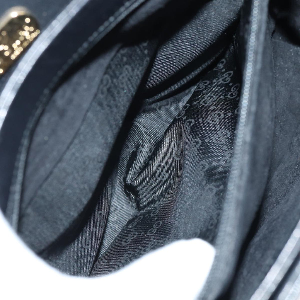 GUCCI Bamboo Hand Bag Patent leather Black yk13994