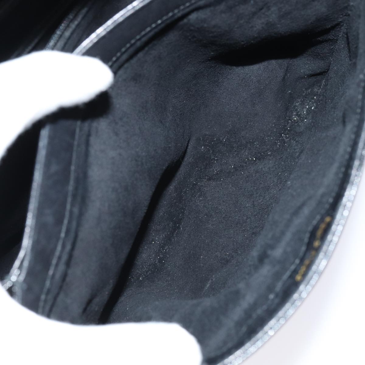 GUCCI Bamboo Hand Bag Patent leather Black yk13994