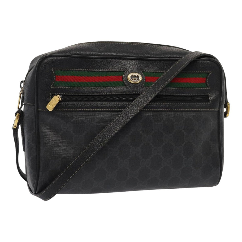 GUCCI GG Canvas Web Sherry Line Bag Black Red Green 98 02 088 yk13996