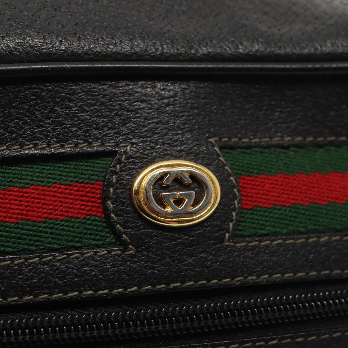 GUCCI GG Canvas Web Sherry Line Bag Black Red Green 98 02 088 yk13996