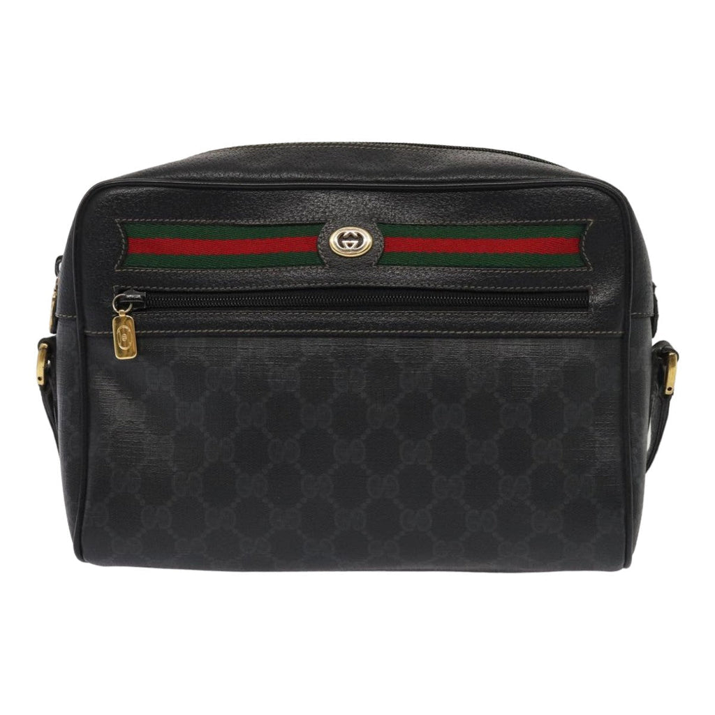 GUCCI GG Canvas Web Sherry Line Bag Black Red Green 98 02 088 yk13996