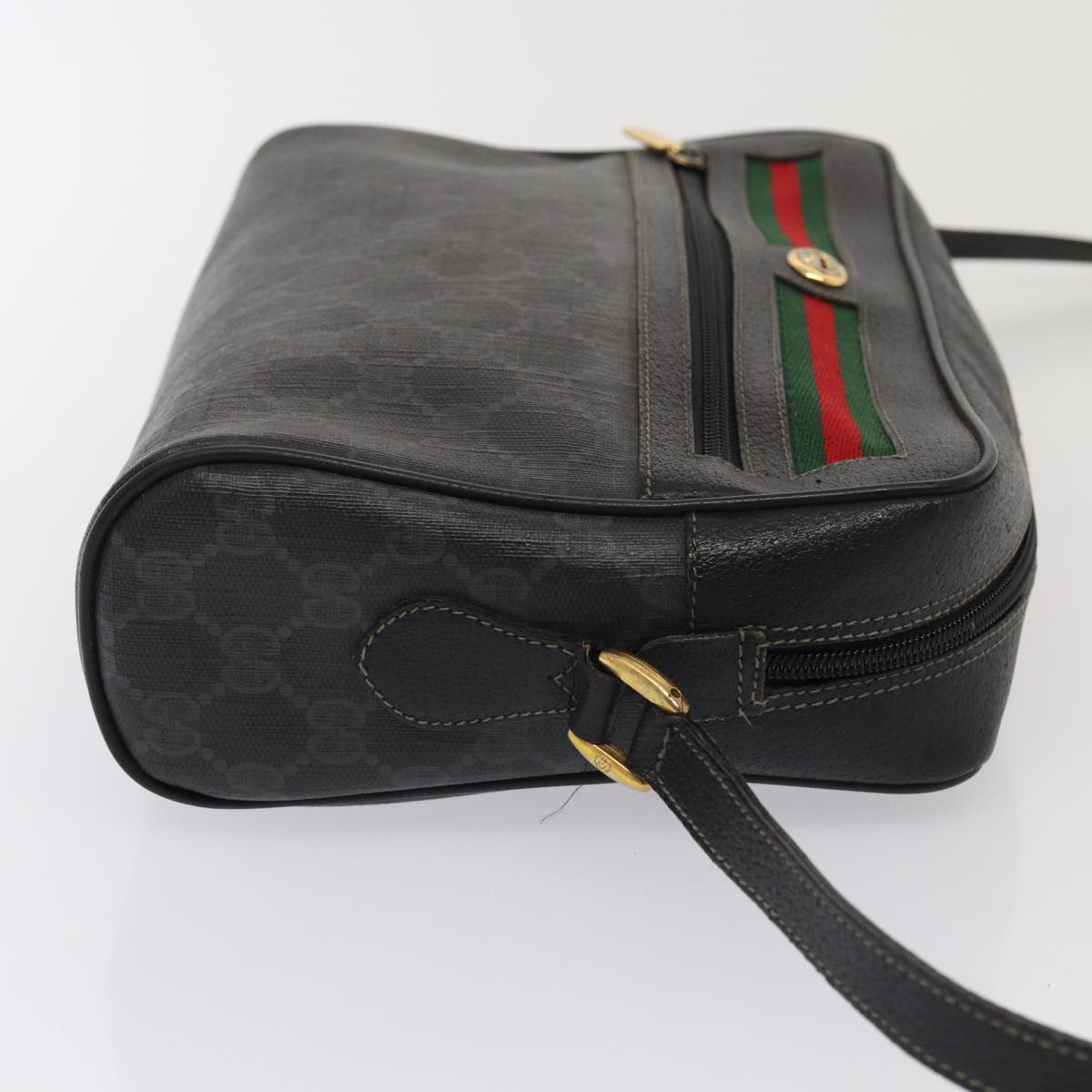 GUCCI GG Canvas Web Sherry Line Bag Black Red Green 98 02 088 yk13996